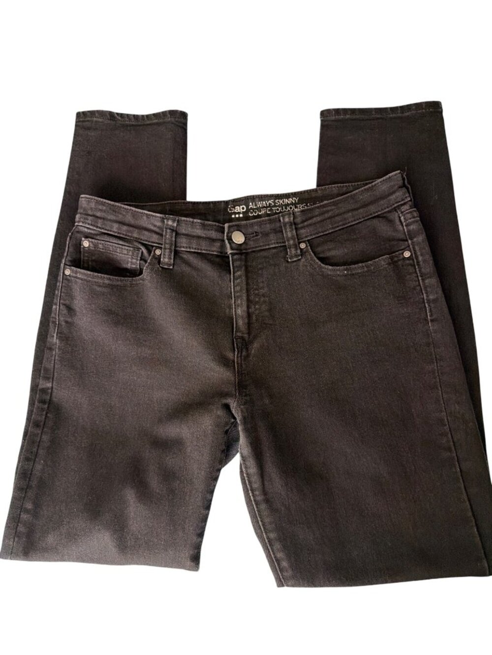 Gap Always Skinny Black Denim Jeans Comfort 5 Pocket Design Size 8/29A